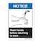 Signmission ANSI Notice Sign, Wash Hands Before Returning To Work, 24in X 18in Decal, 18" W, 24" L, Landscape OS-NS-D-1824-L-19940 - alternate 1